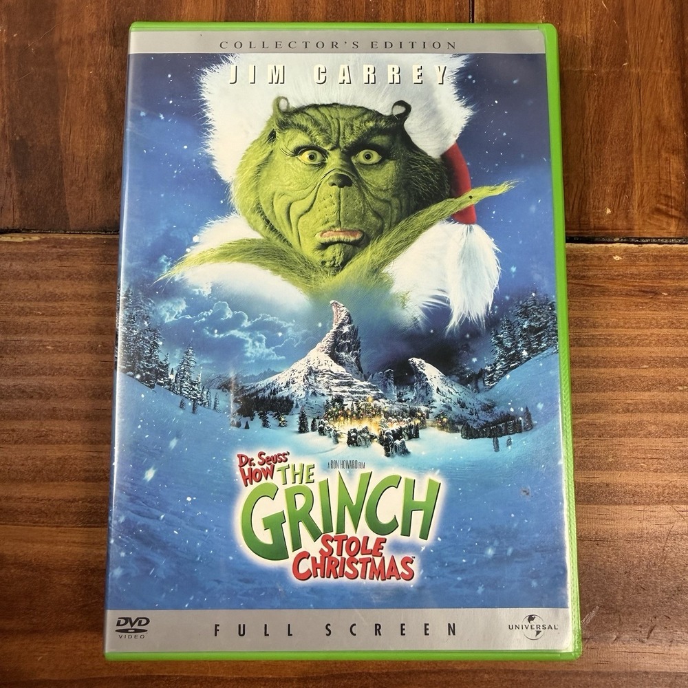 Dr Seuss How the Grinch Stole Christmas DVD Jim Carrey Full Screen